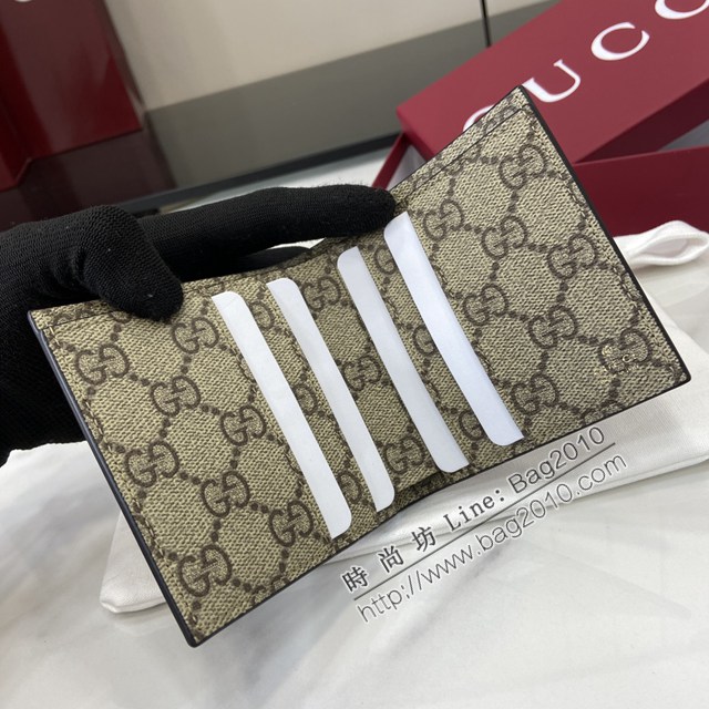 Gucci專櫃古馳最新款Emblem系列對折短夾錢包 jh2598型號：818949